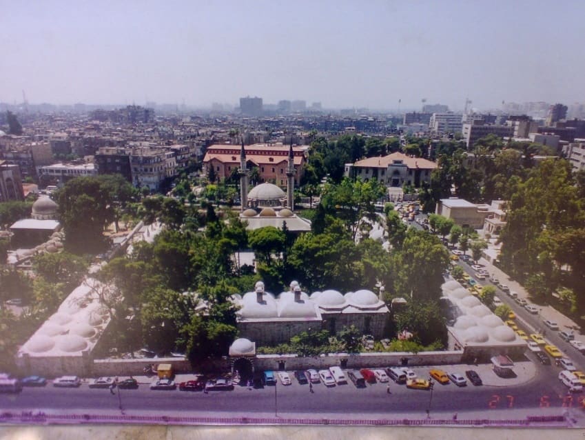 صورة جوية لمباني جامعة دمشق.